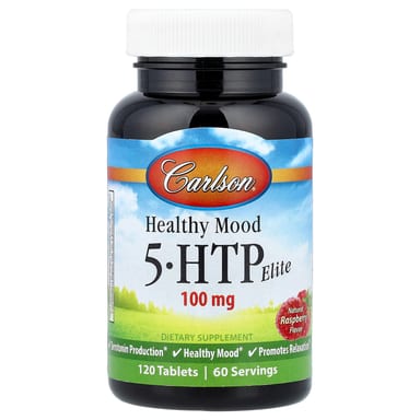 5-HTP Carlson Healthy Mood 5-HTP Elite, вкус Natural Raspberry, 100 мг, 50 мг, 120 таблеток