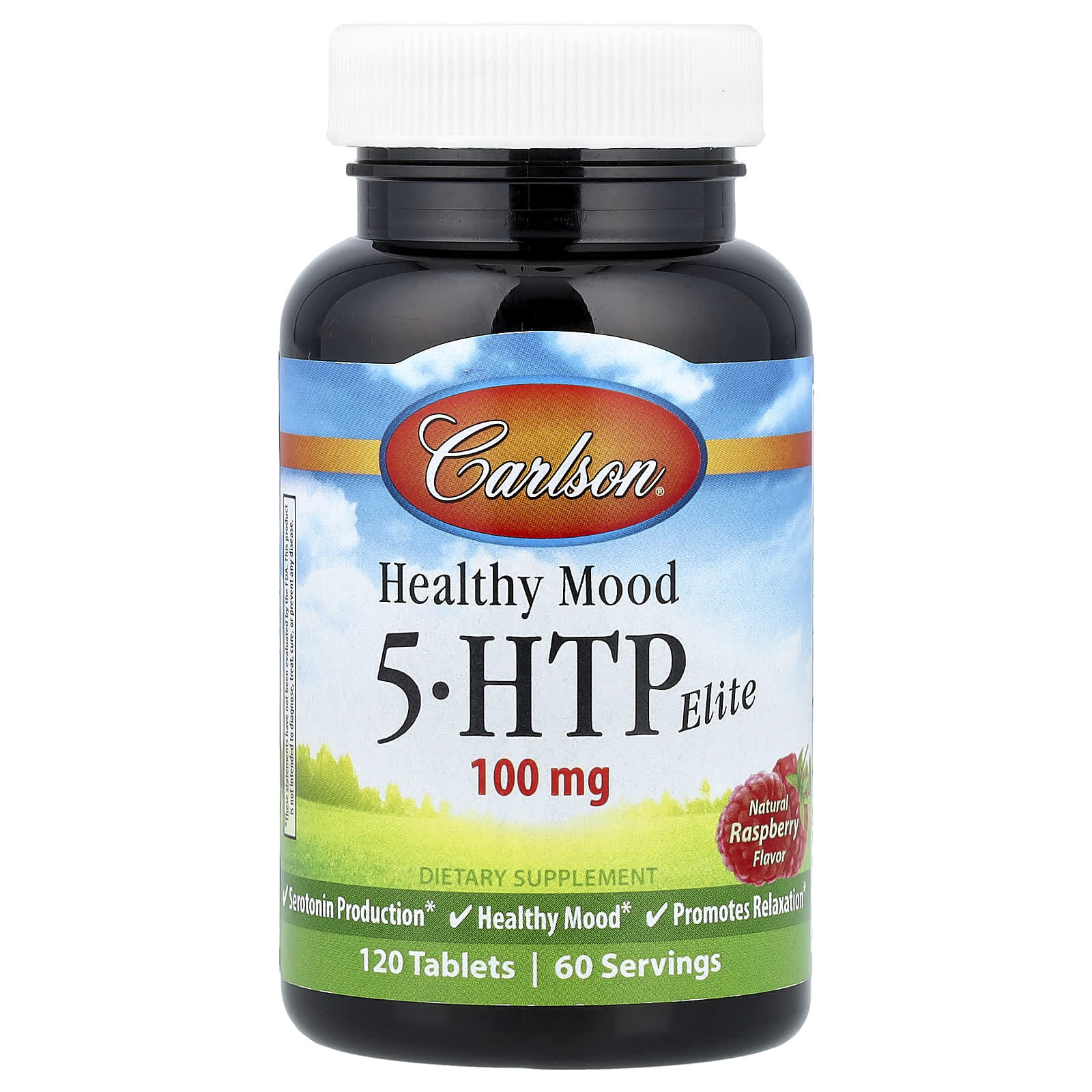 5-HTP Carlson Healthy Mood 5-HTP Elite, вкус Natural Raspberry, 100 мг, 50 мг, 120 таблеток