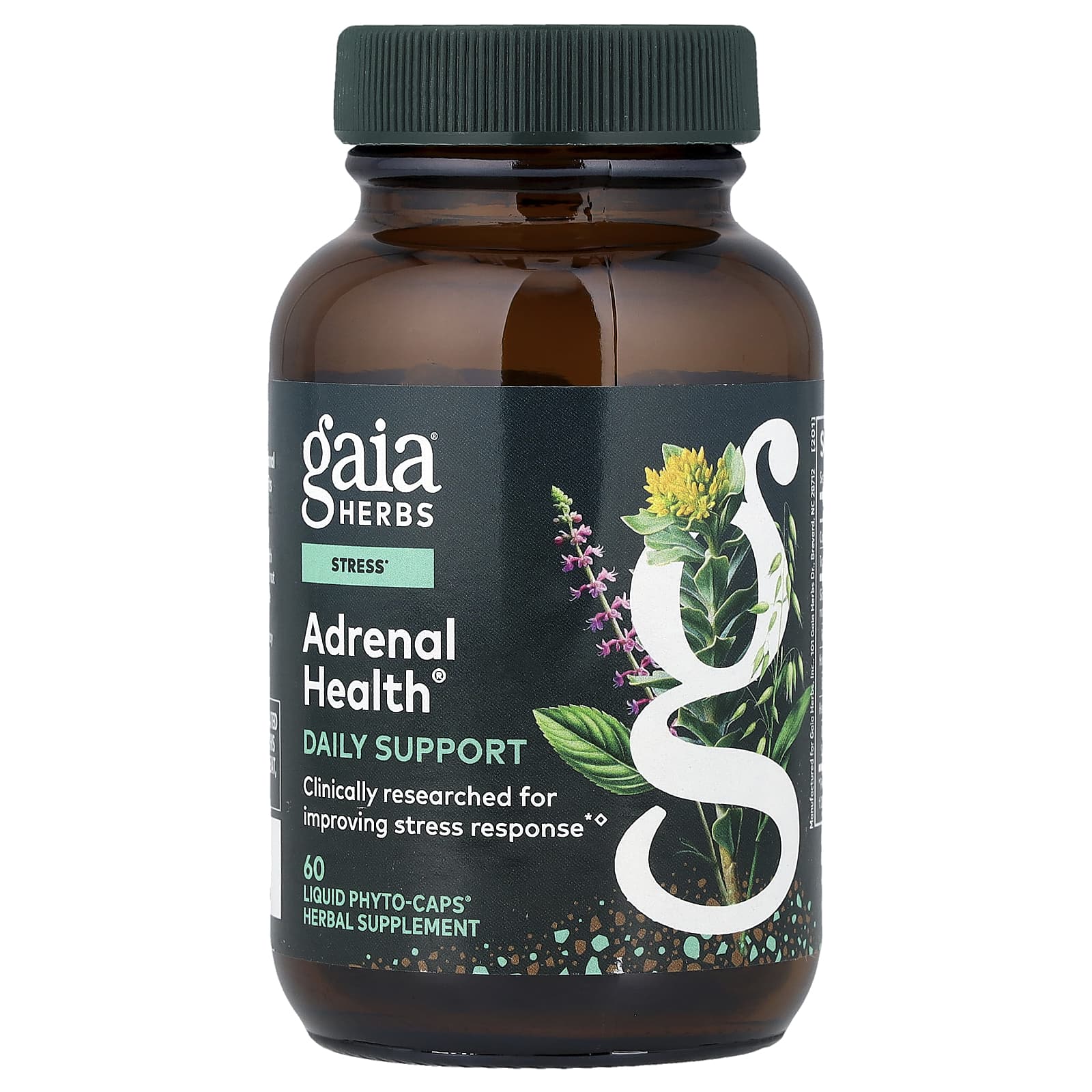 Комплекс для надпочечников Gaia Herbs® Daily Support, оттенок 60 Liquid Phyto-Caps®, жидкая форма