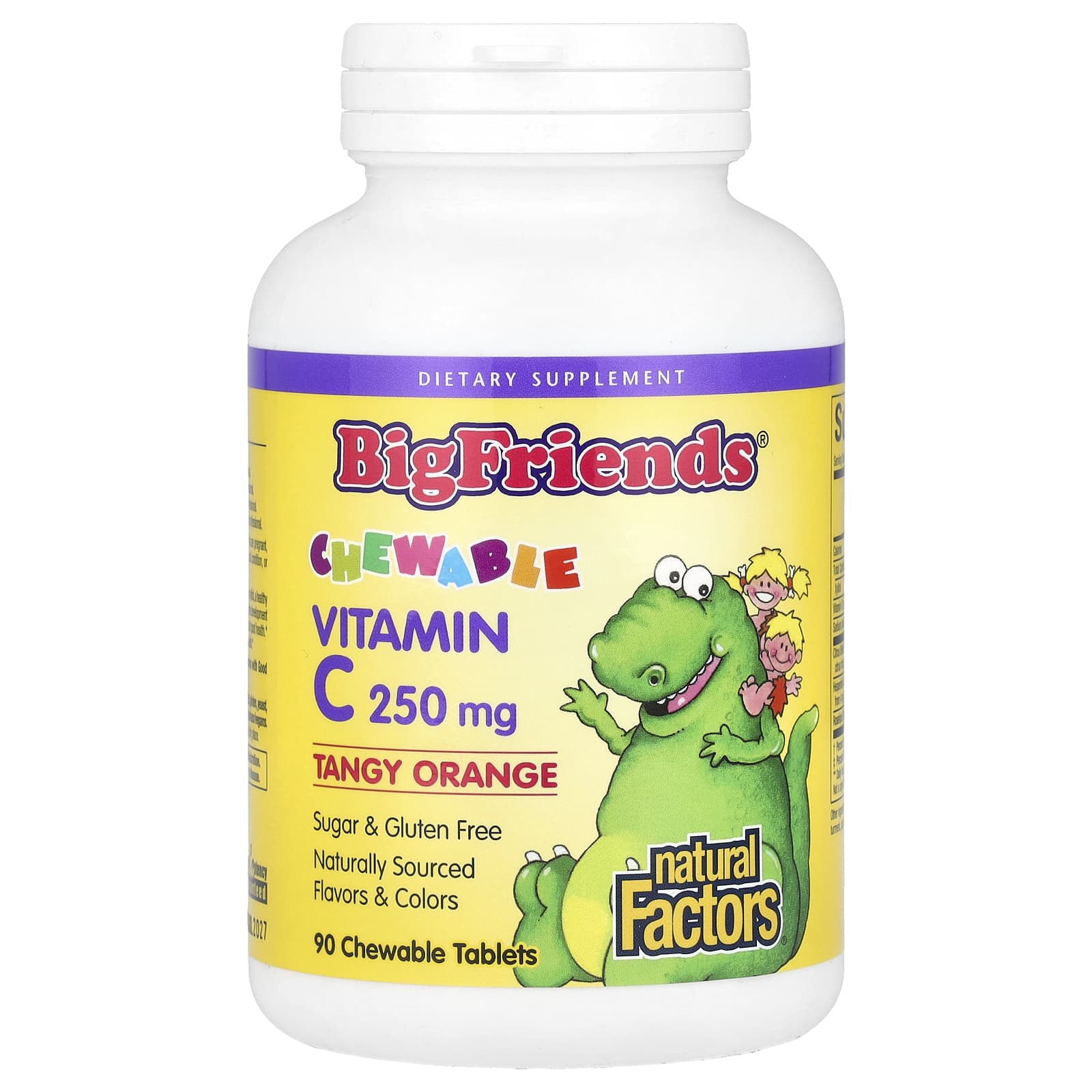 Витамин C Natural Factors Big Friends Chewable Tangy Orange, 250 мг, 90 жевательных таблеток