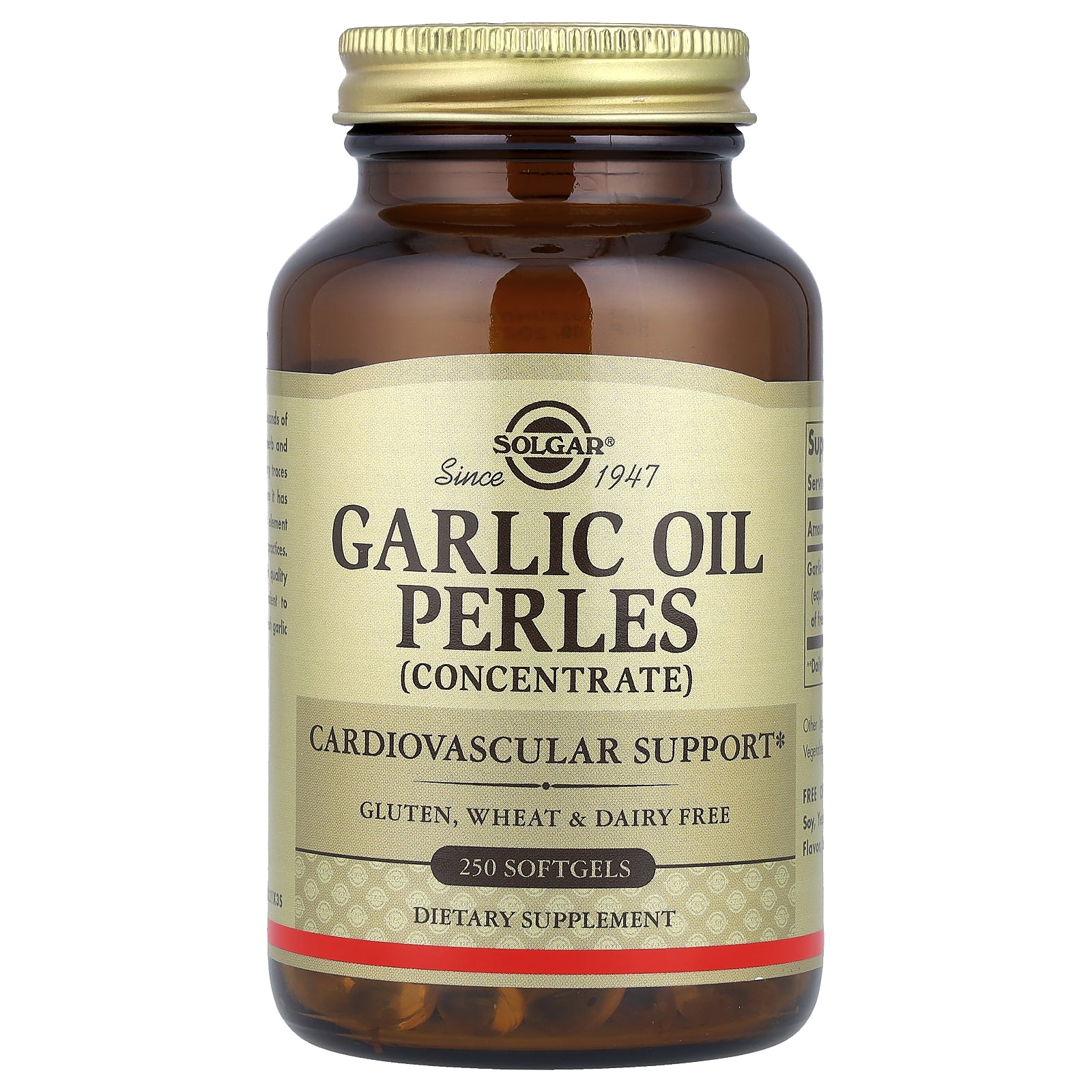 Масло Solgar Garlic Perles, оттенок Concentrate, 1 мг, 250 мягких капсул