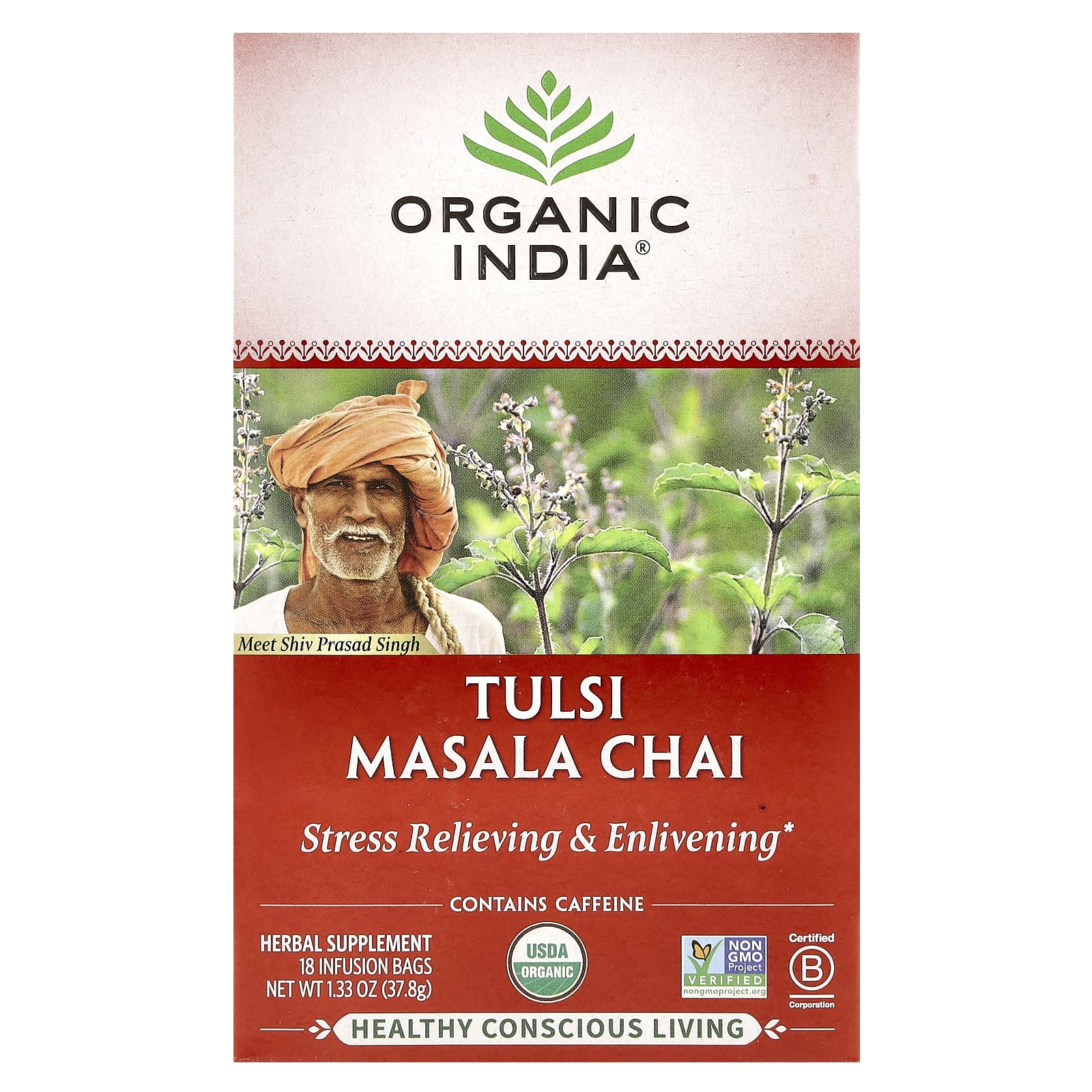 Чай Organic India Tulsi Masala Chai, оттенок 18 Infusion Bags, 37.8 г — фото 2