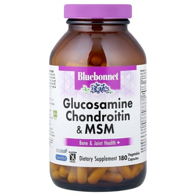 Хондроитин Bluebonnet Nutrition Glucosamine & MSM, 180 растительных капсул