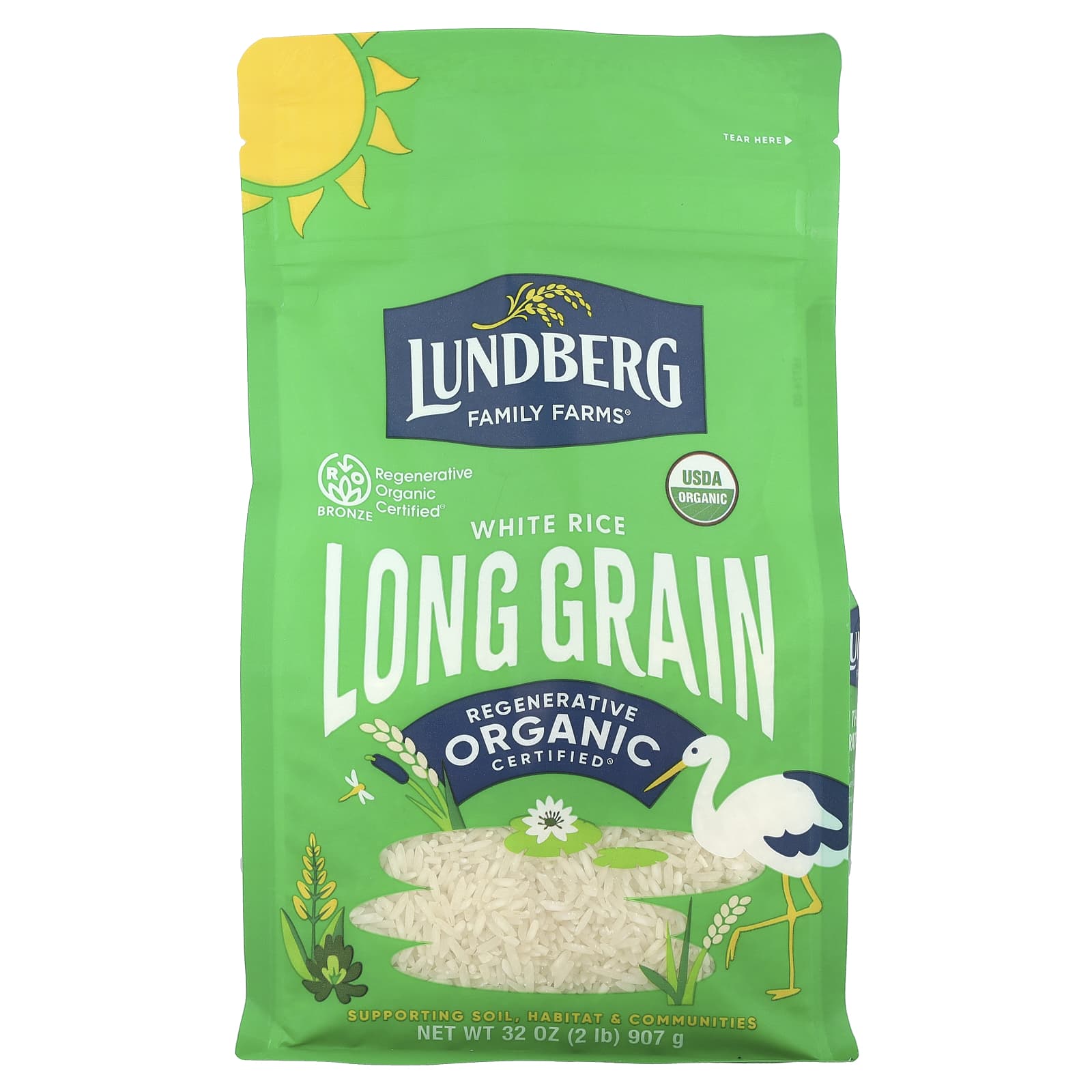 Рис Lundberg Organic White Long Grain, 907 г