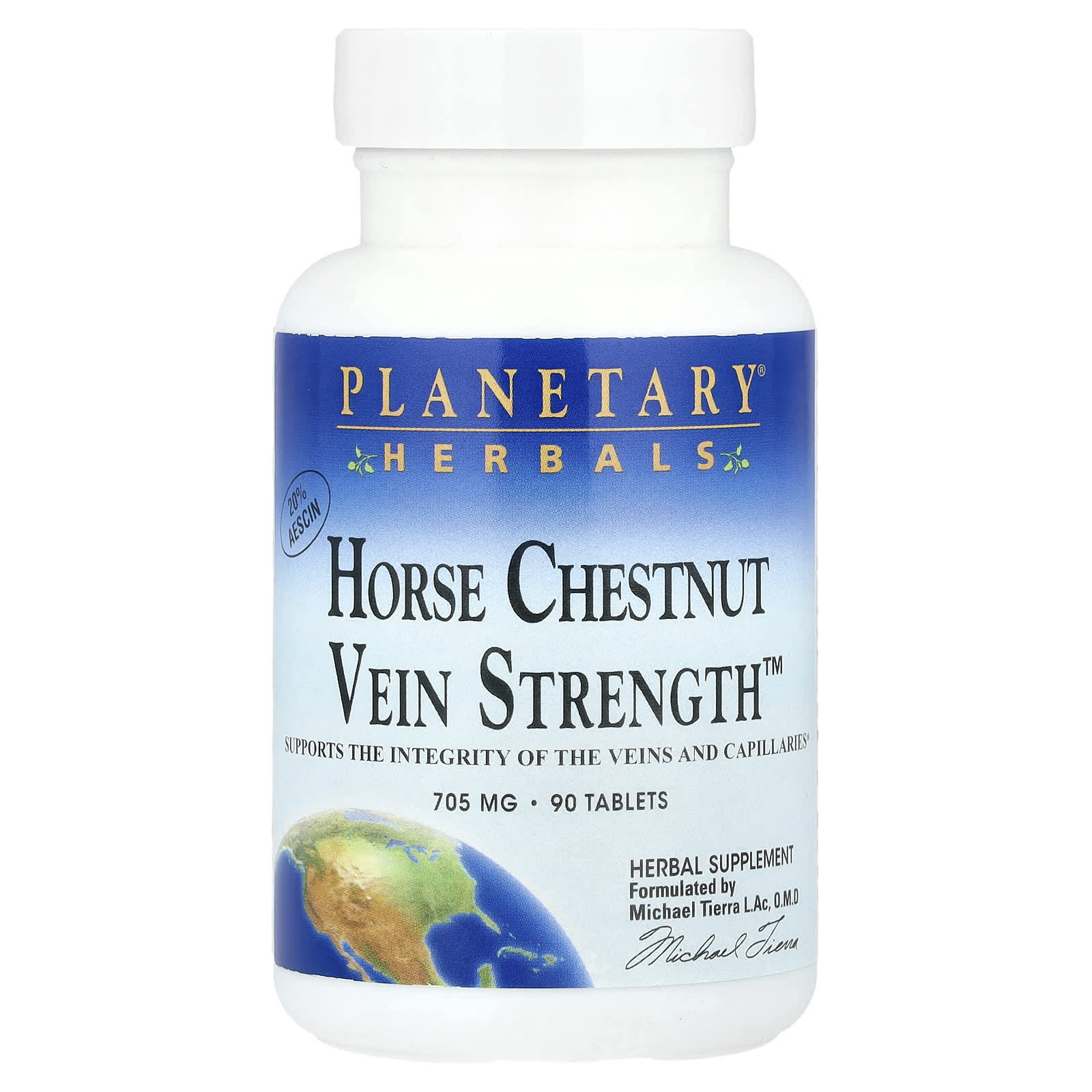 Конский каштан Planetary Herbals Vein Strength™, 705 мг, 90 таблеток