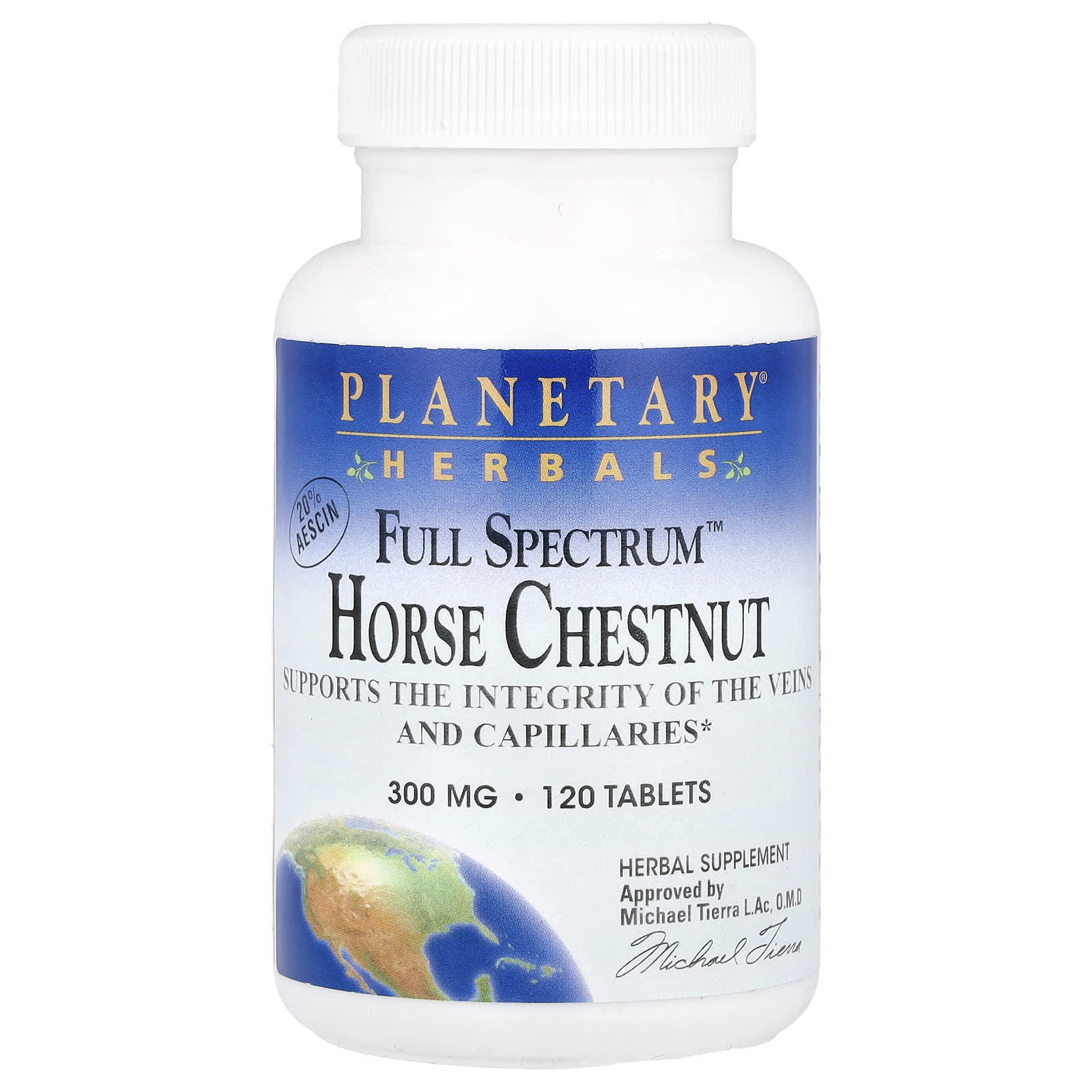 Конский каштан Planetary Herbals Full Spectrum™, 120 таблеток