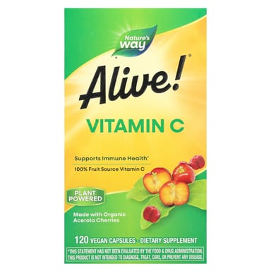 Витамин C Nature's Way Alive!®, 125 мг, 120 растительных капсул