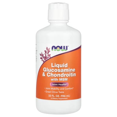 Хондроитин NOW Foods Liquid Glucosamine & with MSM, оттенок Citrus, 946 мл, жидкая форма