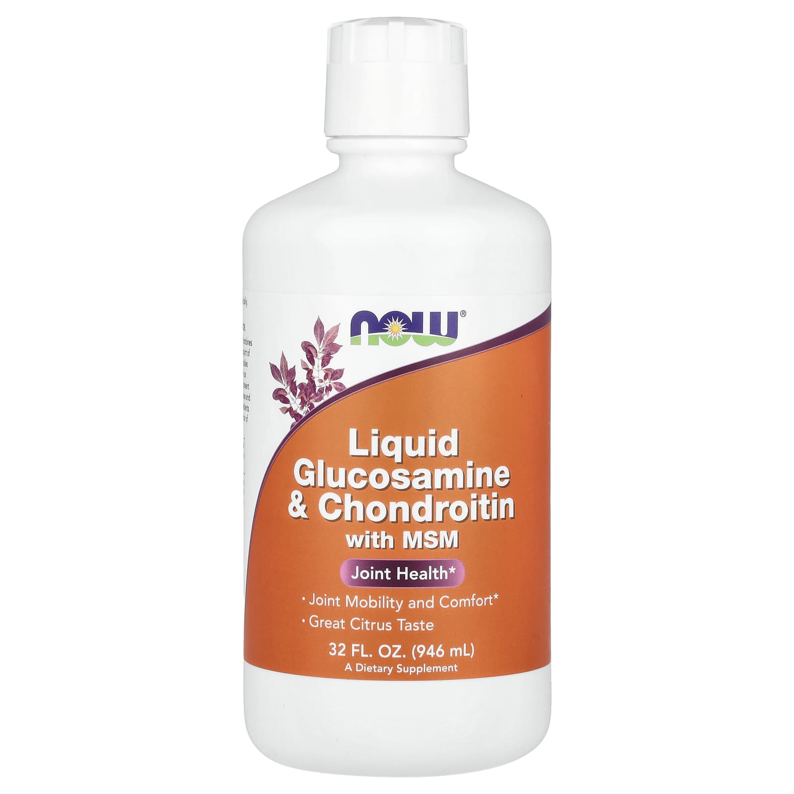Хондроитин NOW Foods Liquid Glucosamine & with MSM, оттенок Citrus, 946 мл, жидкая форма