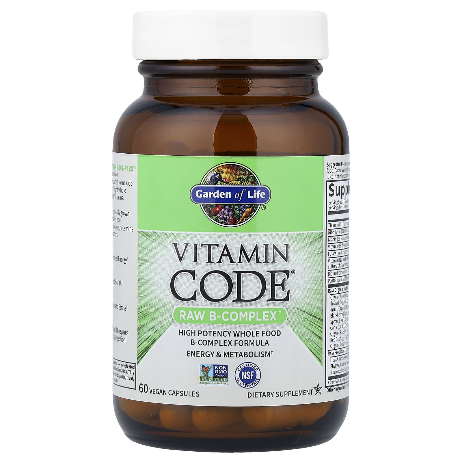 Комплекс витаминов B Garden of Life Vitamin Code® RAW B-Complex™, 60 растительных капсул