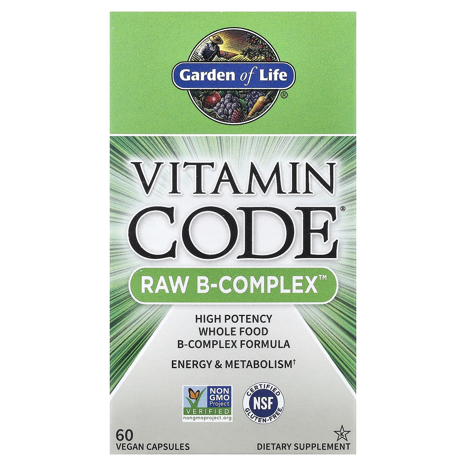 Комплекс витаминов B Garden of Life Vitamin Code® RAW B-Complex™, 60 растительных капсул — фото 2