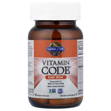 Железо Garden of Life Vitamin Code® RAW™, 30 растительных капсул