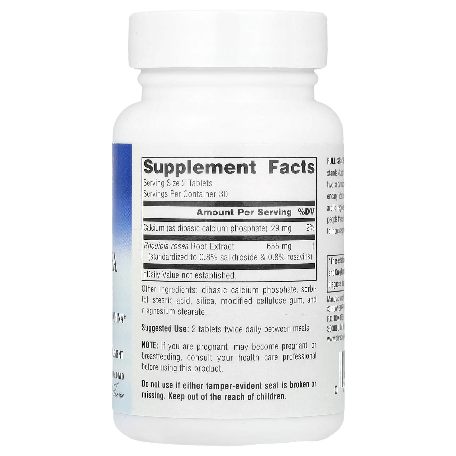 Родиола Planetary Herbals Full Spectrum™ Rosea Extract, 327 мг, 60 таблеток — фото 2