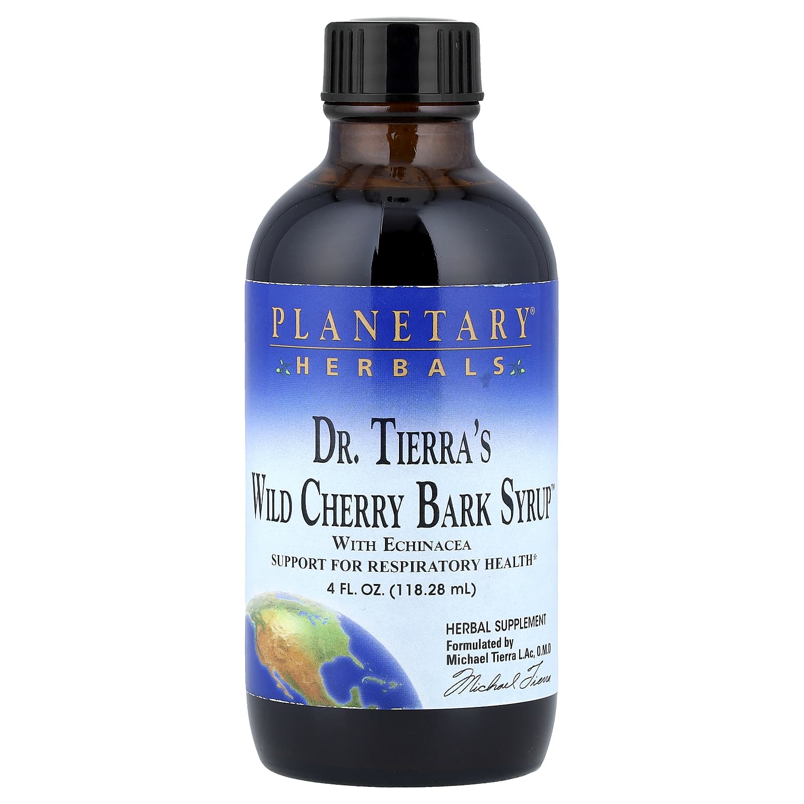 Сироп Planetary Herbals, вкус Dr. Tierra's Wild Cherry Bark Syrup™, 118.28 мл