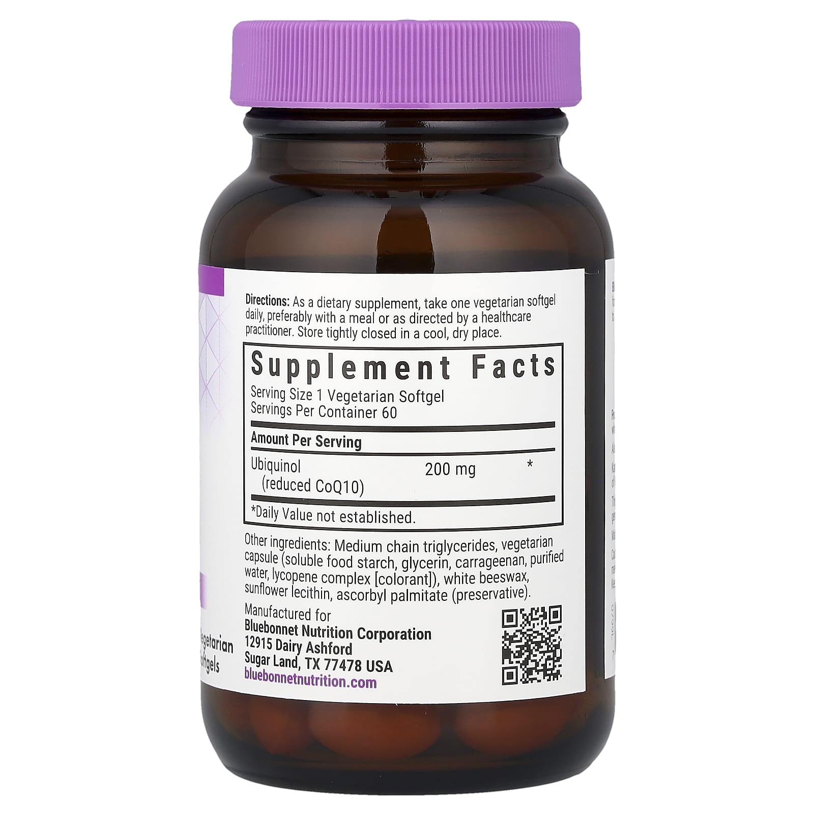 Коэнзим Q10 убихинол Bluebonnet Nutrition, 200 мг, 60 мягких капсул — фото 2