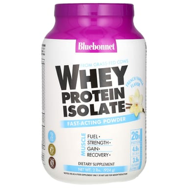 Сывороточный протеин Bluebonnet Nutrition Isolate, вкус French Vanilla, 924 г