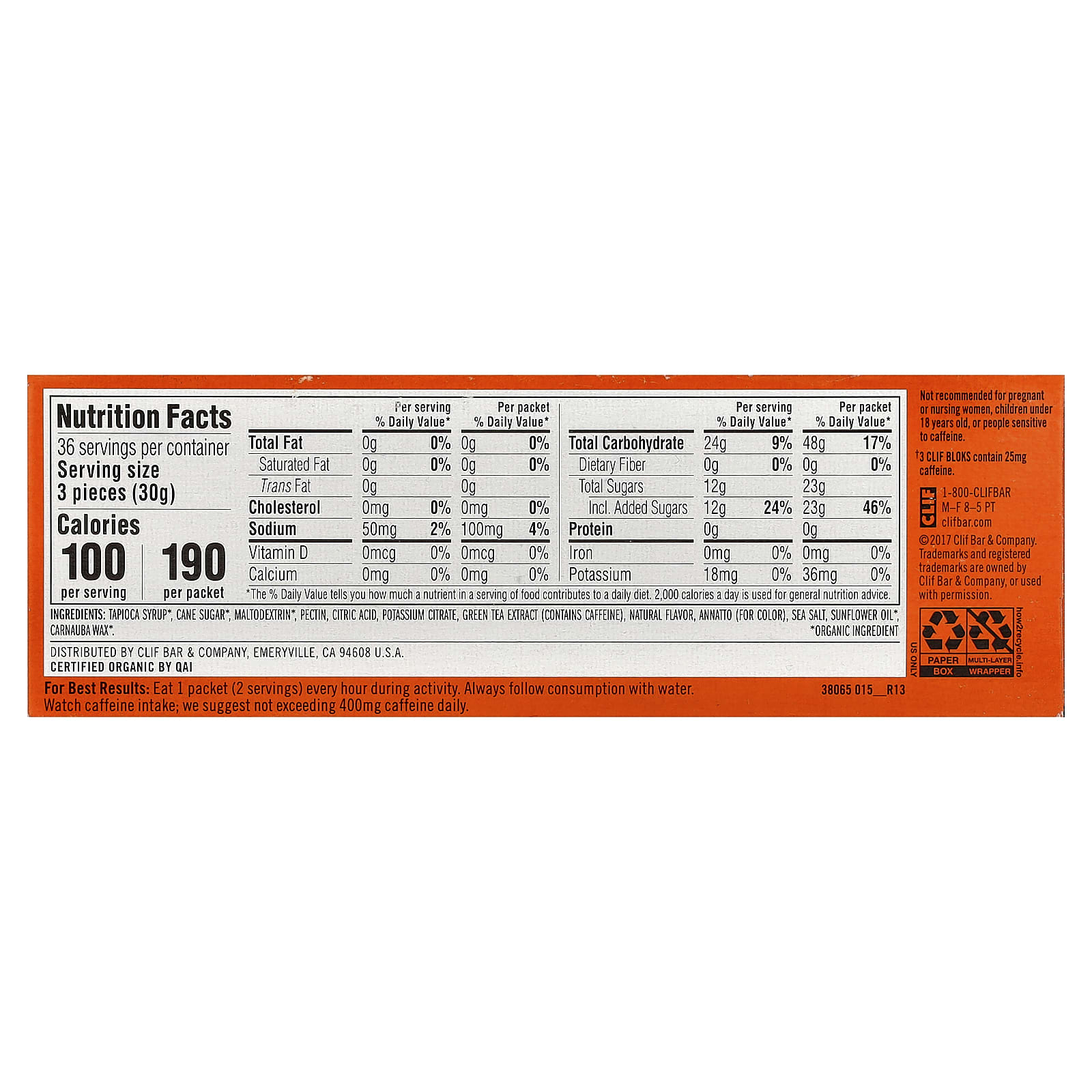 Энергетические жевательные конфеты Clif Bar, 18 пакетиков, 60 г (2.12 oz) каждый — фото 3