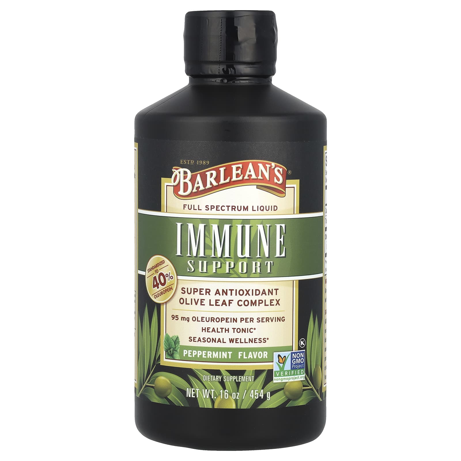 Комплекс Barlean's Olive Leaf, оттенок Peppermint, 95 мг, 454 г