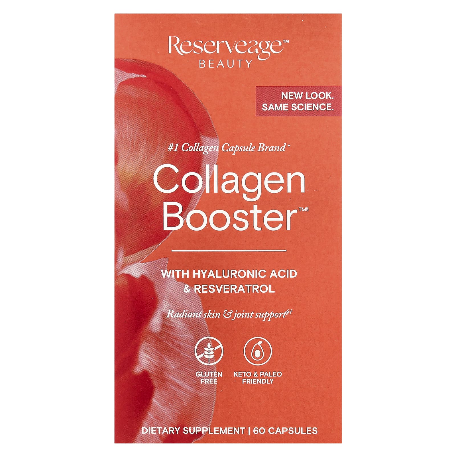 Гиалуроновая кислота Reserveage Beauty Collagen Booster™ with & Resveratrol, 60 капсул — фото 2