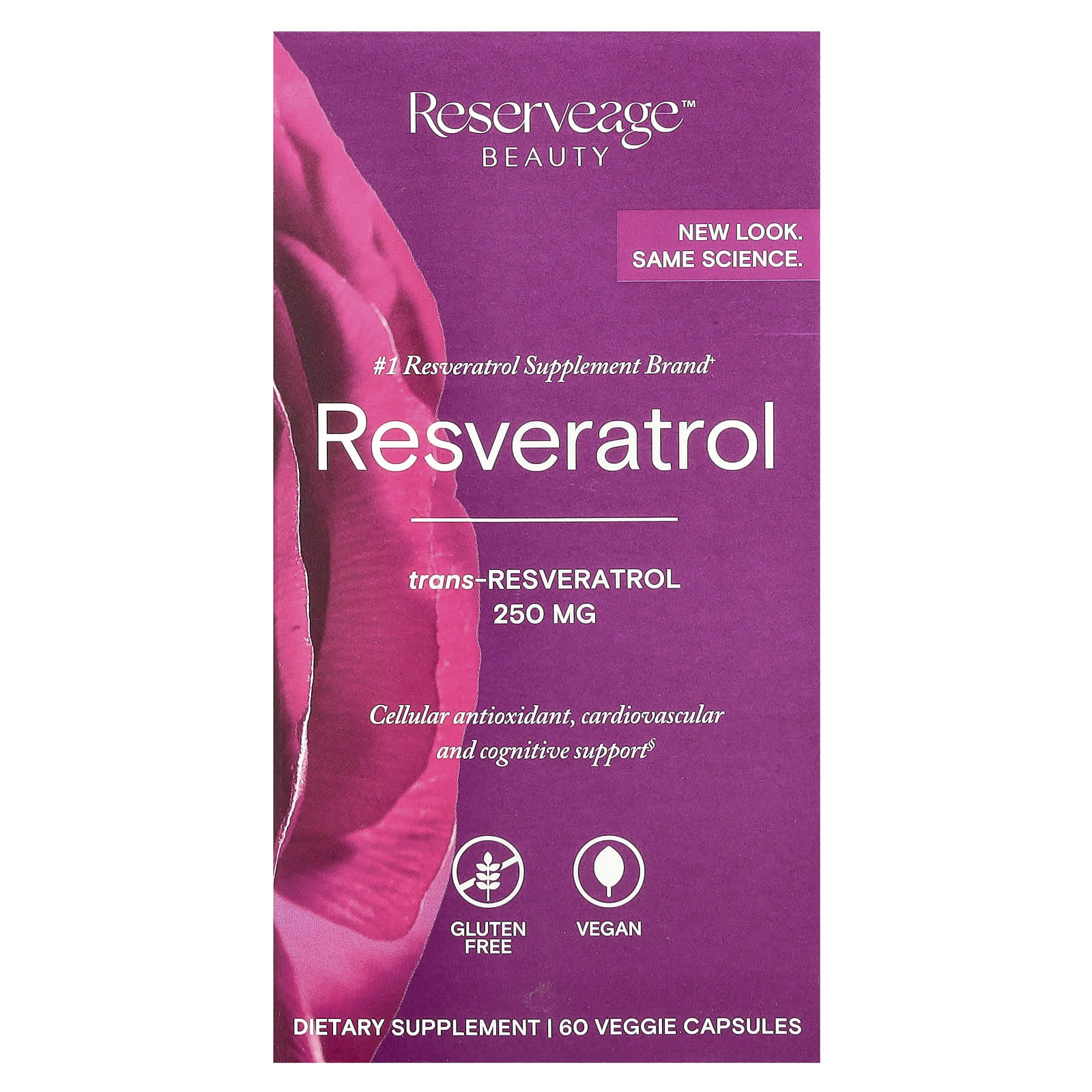 Ресвератрол Reserveage Beauty, 60 растительных капсул — фото 2
