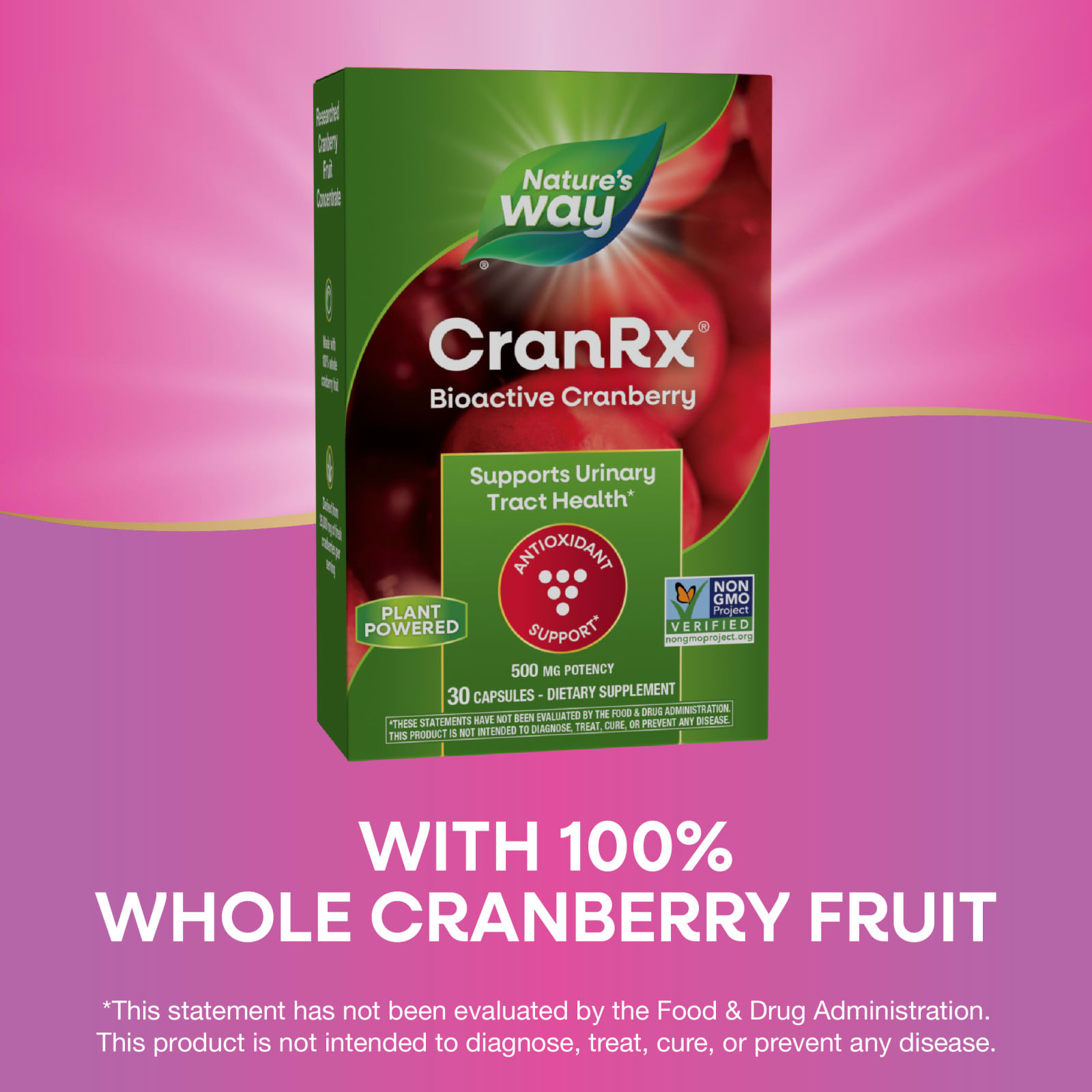 Клюква Nature's Way CranRx®, вкус Bioactive Cranberry, 500 мг, 30 капсул — фото 4