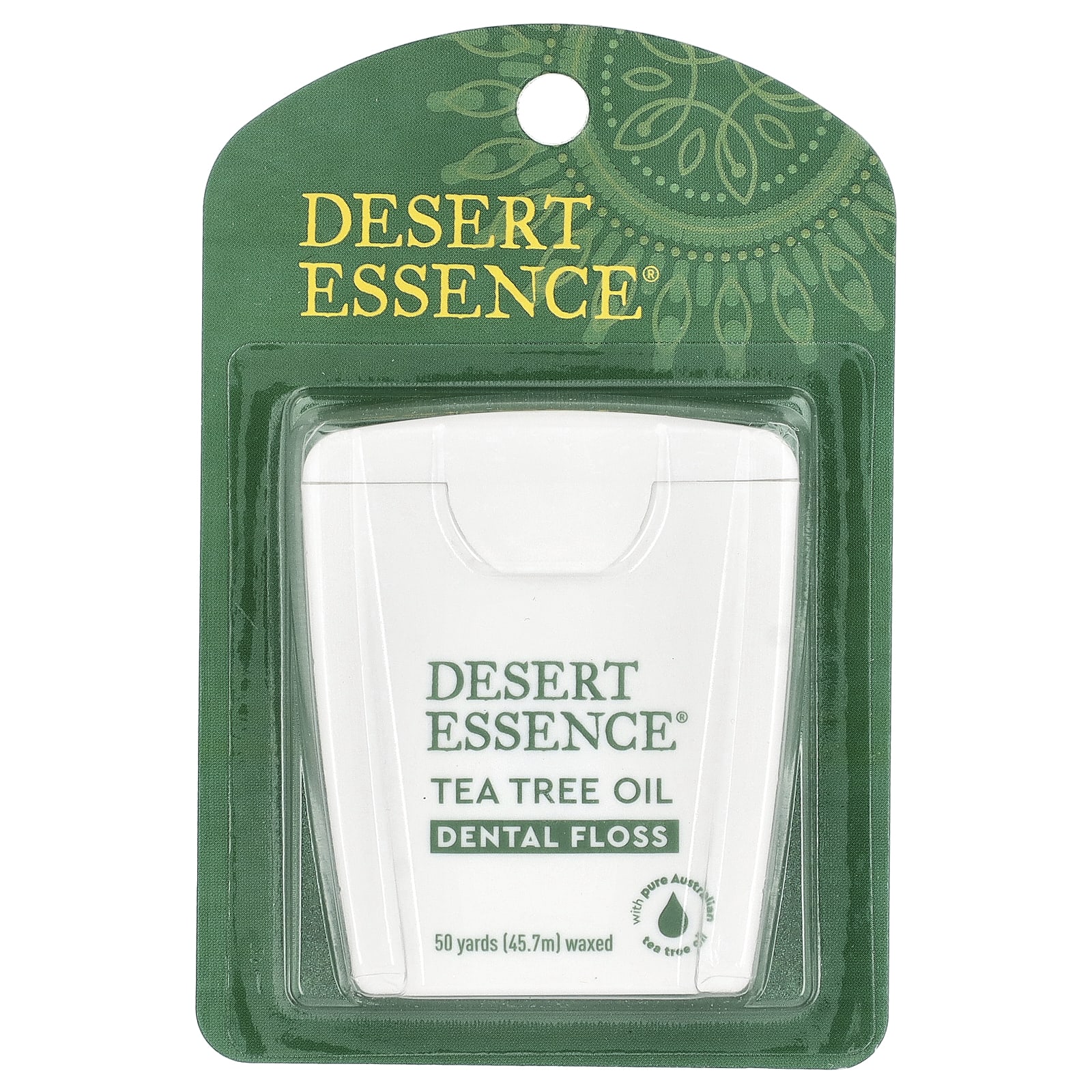 Зубная нить Desert Essence Tea Tree Oil Waxed, оттенок 50 Yds (45.7 m), масло