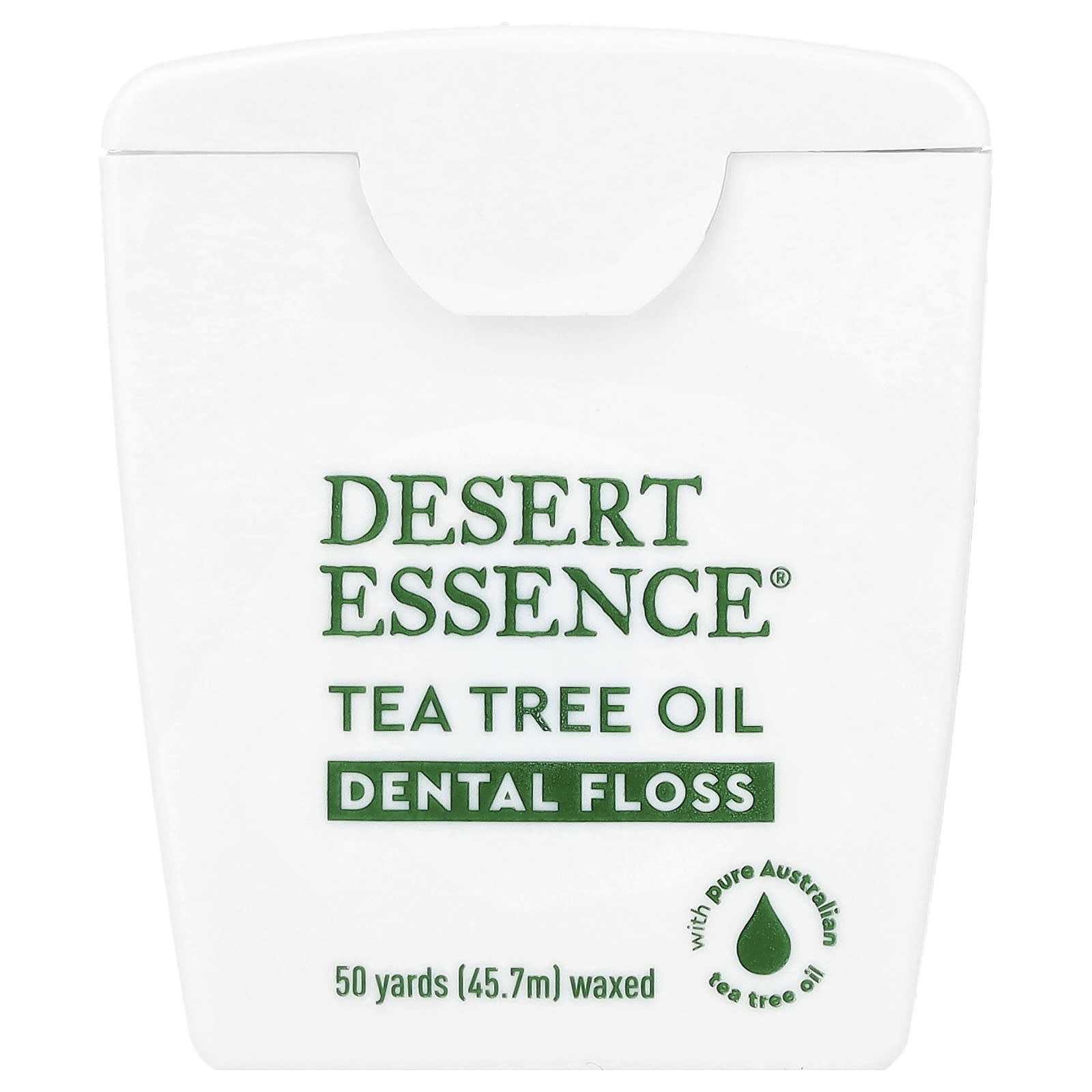 Зубная нить Desert Essence Tea Tree Oil Waxed, оттенок 50 Yds (45.7 m), масло — фото 2