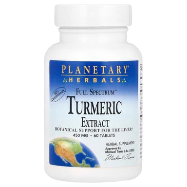 Куркума Planetary Herbals Full Spectrum™ Extract, 450 мг, 60 таблеток