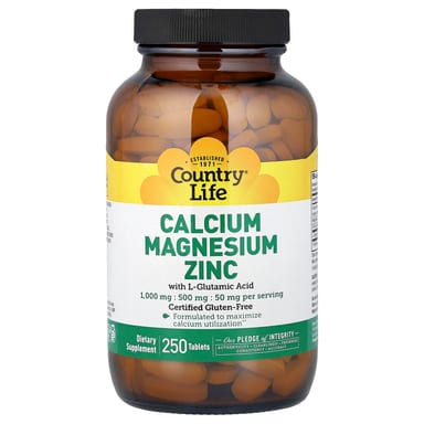 Магний Country Life Calcium Zinc, 250 таблеток