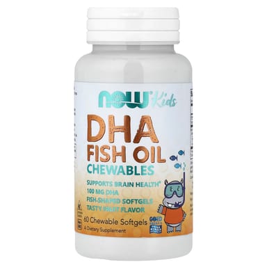 Рыбий жир NOW Foods DHA Chewables Tasty Fruit, 60 жевательных мягких капсул