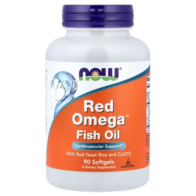 Фото товара: Рыбий жир NOW Foods Red Omega™ With Red Yeast Rice and CoQ10, 90 мягких капсул