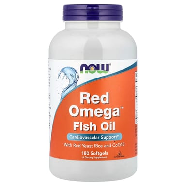 Рыбий жир NOW Foods Red Omega™ With Red Yeast Rice and CoQ10, 180 мягких капсул
