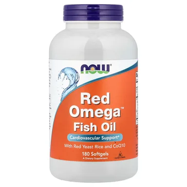 Фото товара: Рыбий жир NOW Foods Red Omega™ With Red Yeast Rice and CoQ10, 180 мягких капсул