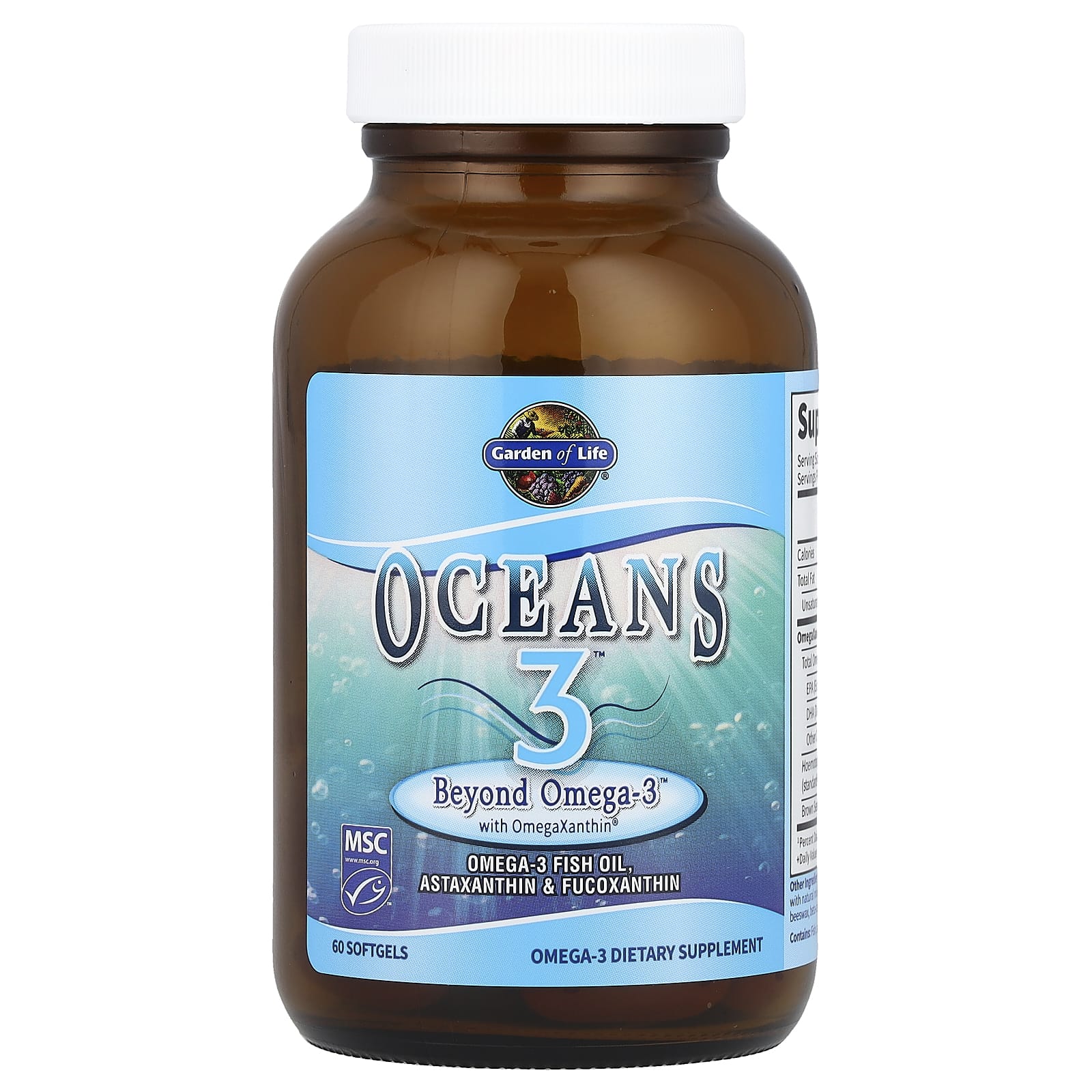Омега-3 Garden of Life Oceans 3™ Beyond with OmegaXanthin™, 60 мягких капсул
