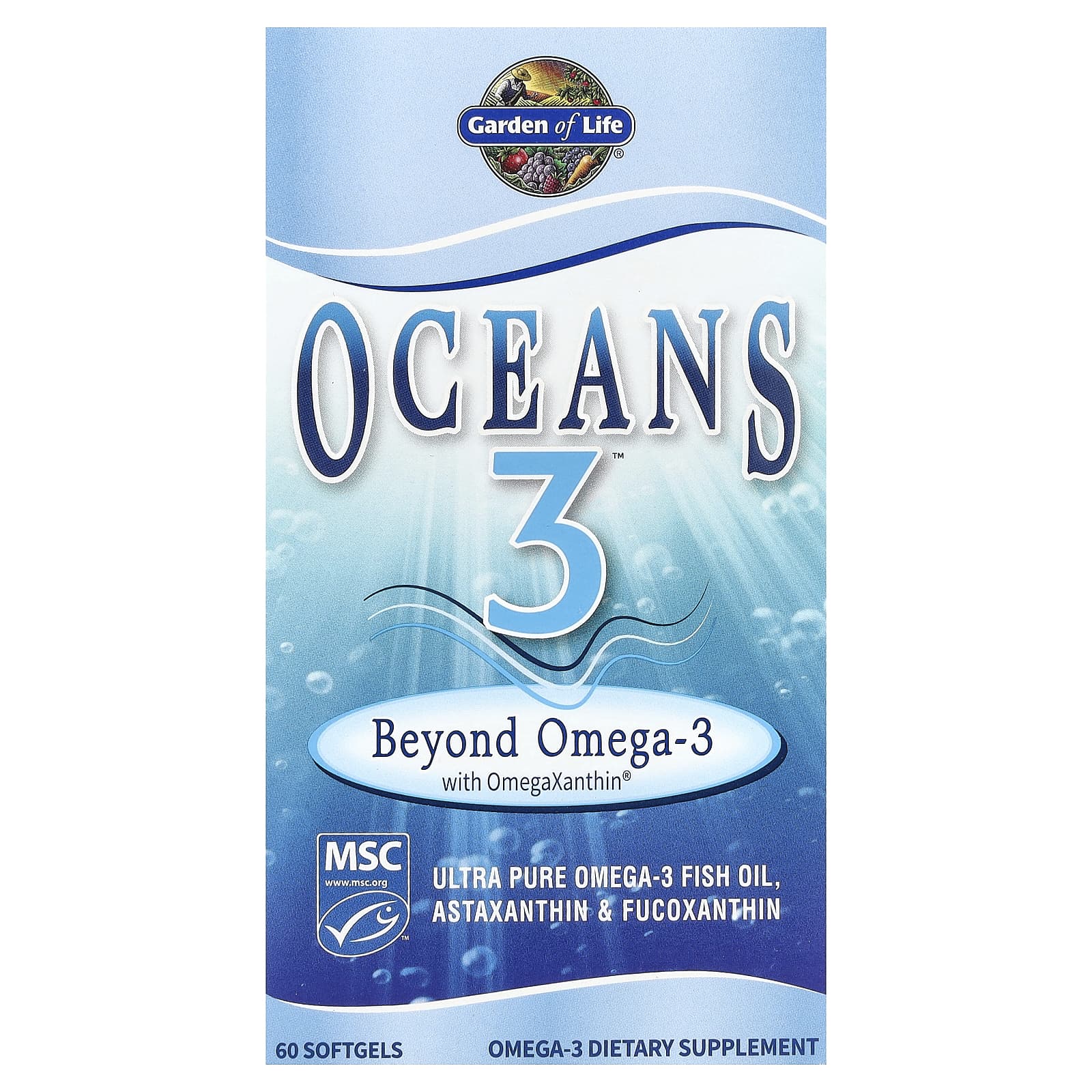 Омега-3 Garden of Life Oceans 3™ Beyond with OmegaXanthin™, 60 мягких капсул — фото 2