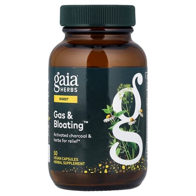 Газ и вздутие Gaia Herbs, 50 веганских капсул