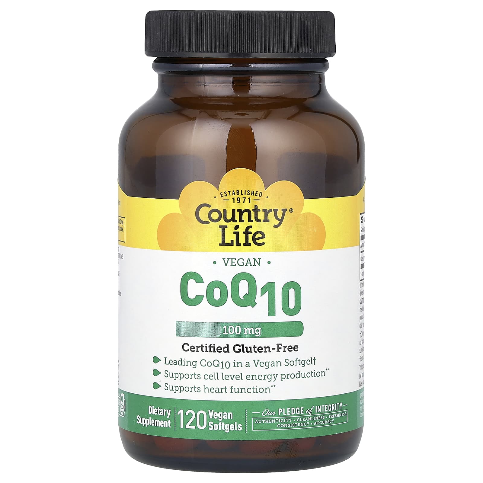Коэнзим Q10 Country Life Vegan, 100 мг, 120 мягких капсул