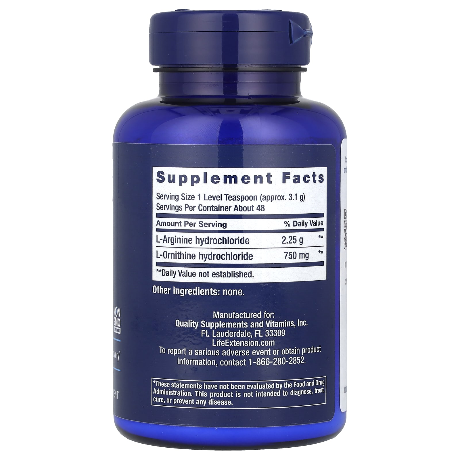 Порошок Life Extension Arginine Ornithine, 150 г — фото 2
