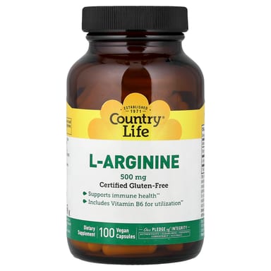 L-аргинин Country Life L-Arginine, 100 растительных капсул