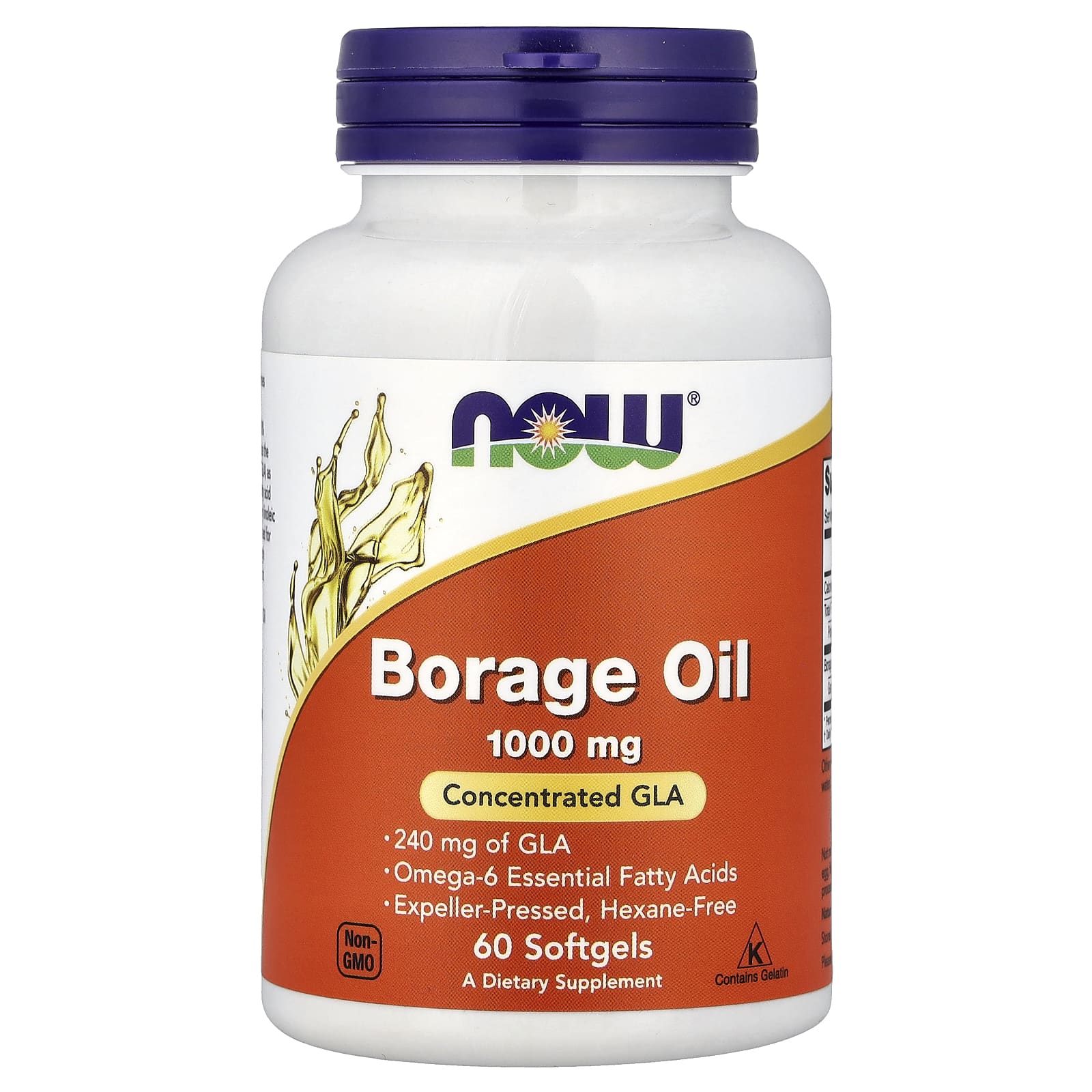 Масло огуречника NOW Foods, 60 мягких капсул