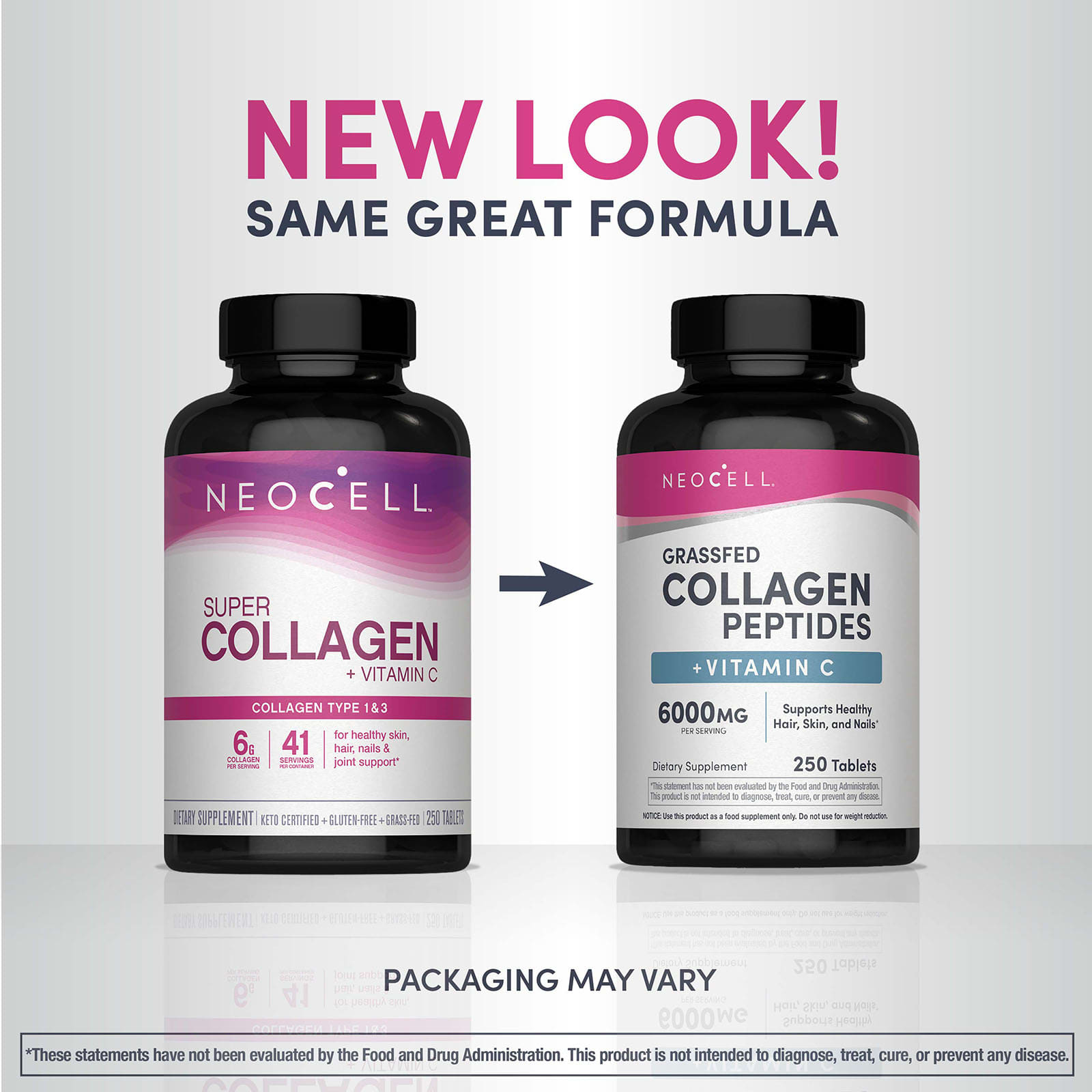 Витамин C NeoCell Grassfed Collagen Peptides, 250 таблеток — фото 3