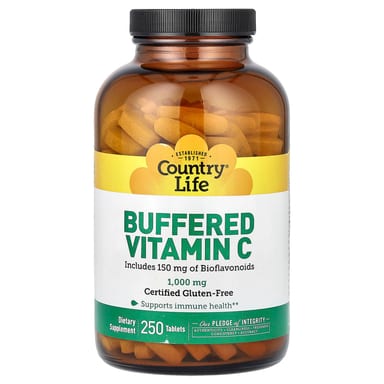 Витамин C Country Life Buffered, 1000 мг, 250 таблеток