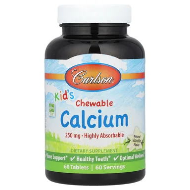 Фото товара: Кальций Carlson Chewable Natural Vanilla, 250 мг, 60 таблеток
