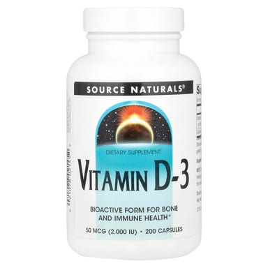 Витамин D3 Source Naturals, 50 мкг (2000 МЕ), 200 капсул