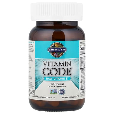 Витамин E Garden of Life Vitamin Code® RAW™, 60 растительных капсул
