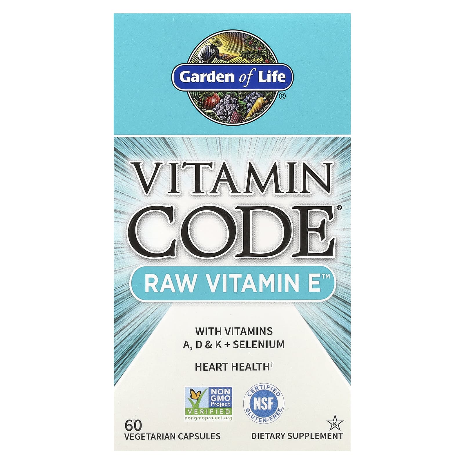 Витамин E Garden of Life Vitamin Code® RAW™, 60 растительных капсул — фото 2