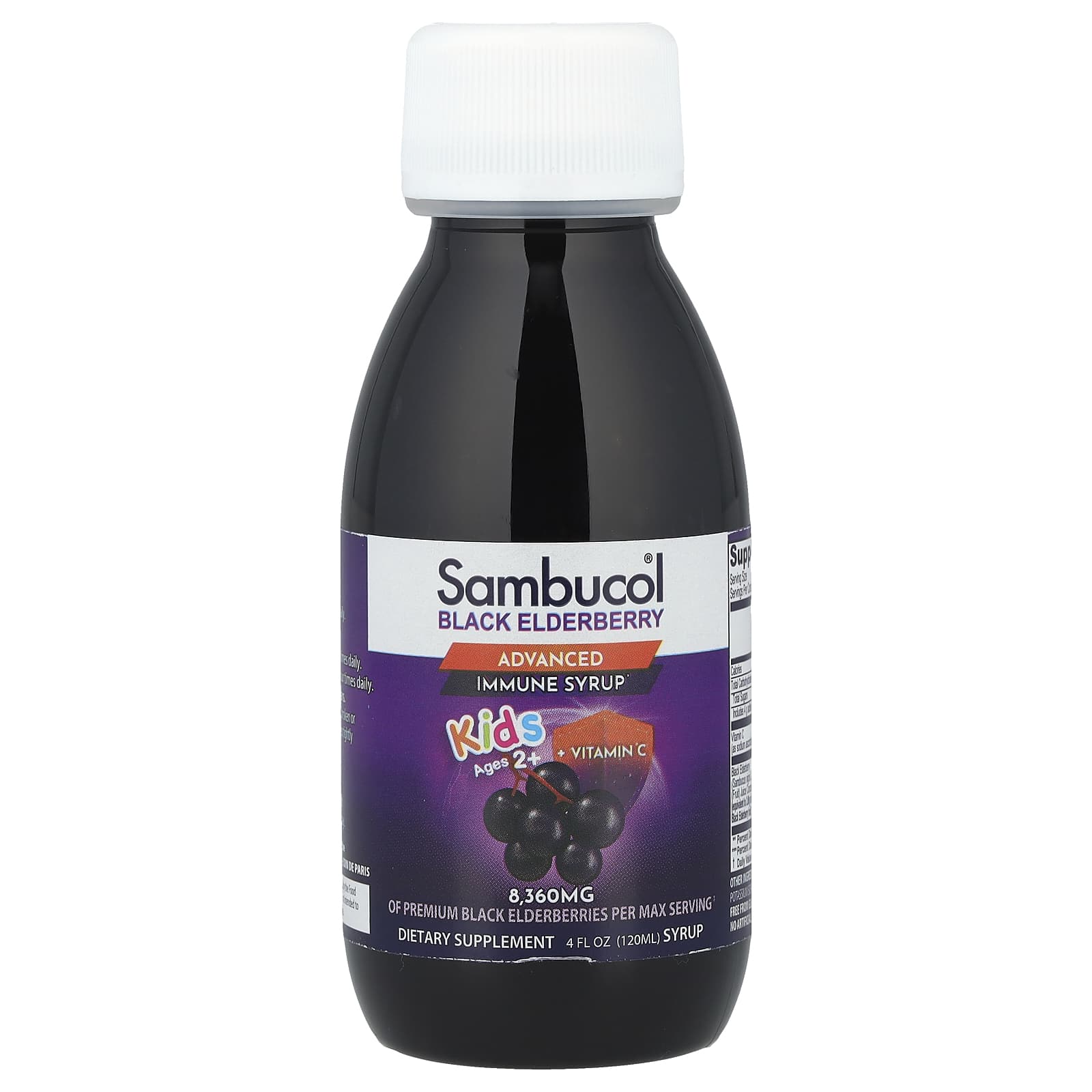 Бузина Sambucol Advanced Immune Syrup 2 Years & Older Berry, 120 мл — фото 2