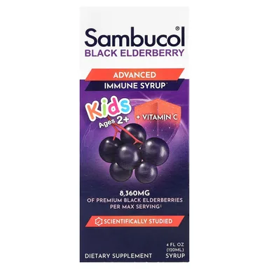 Фото товара: Бузина Sambucol Advanced Immune Syrup 2 Years & Older Berry, 120 мл