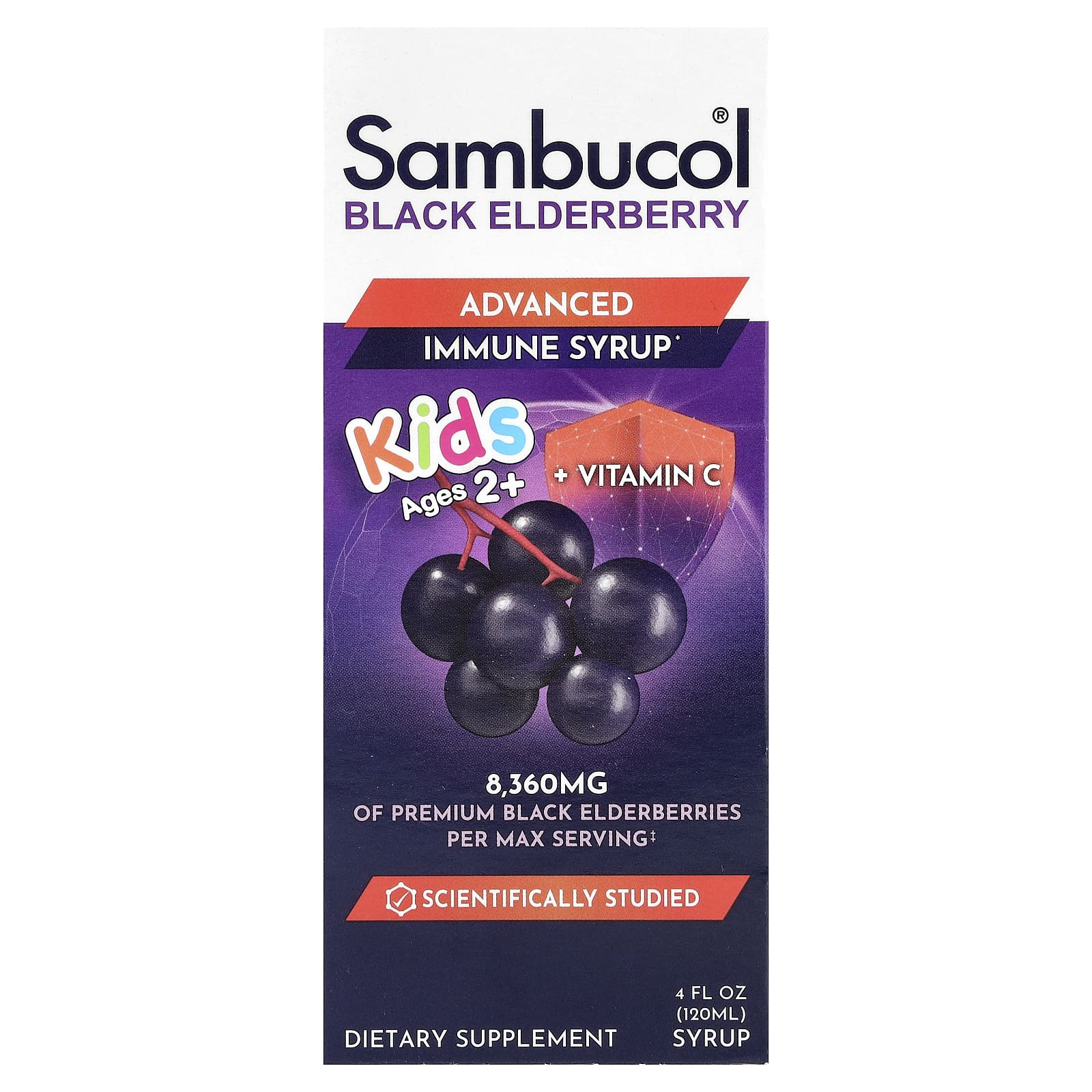 Бузина Sambucol Advanced Immune Syrup 2 Years & Older Berry, 120 мл — фото 3