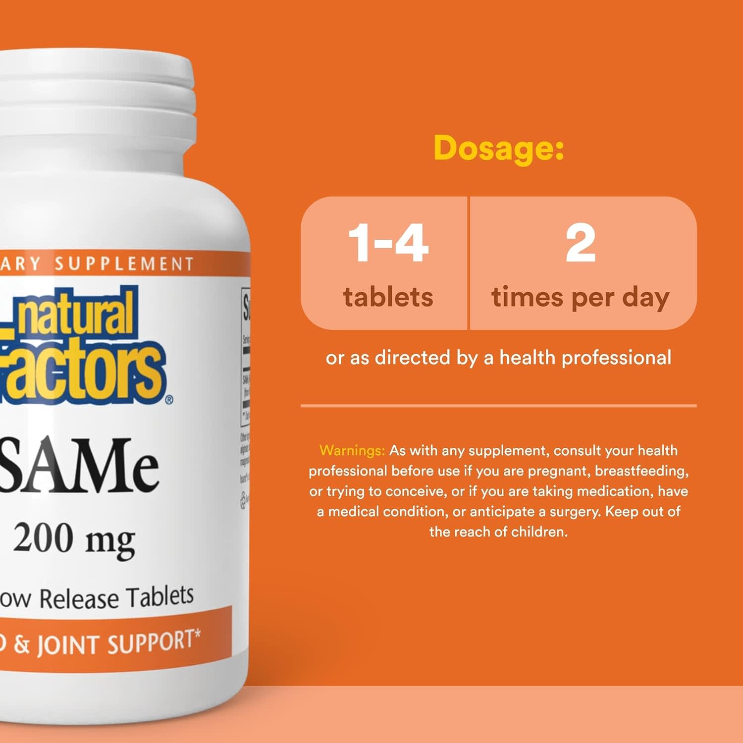 SAMe Natural Factors SAMe 60 Slow Release Tablets, 200 мг, таблетки — фото 4